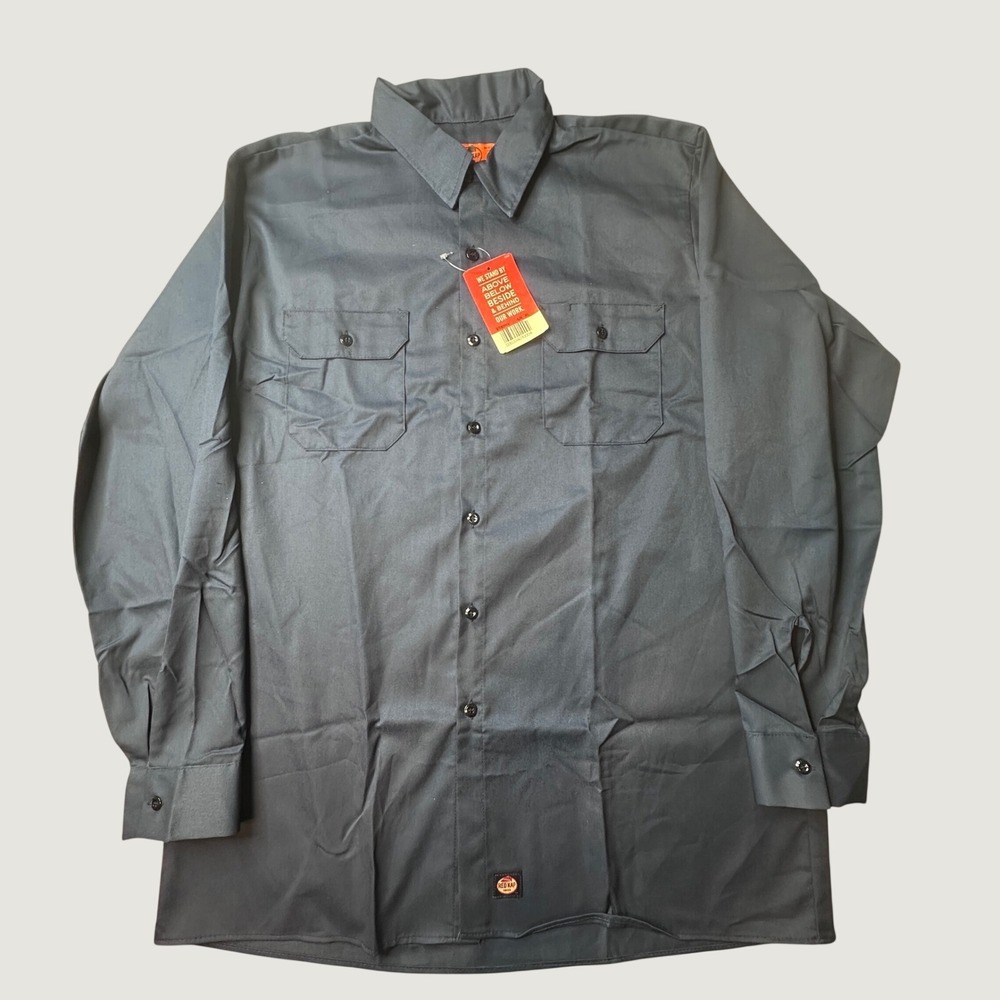 Red Kap Work Shirt Mens XL ST52NV Navy Blue Long Sleeve Button Down NEW